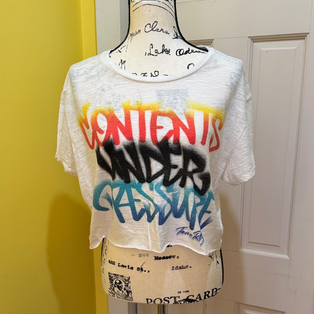 True Religion White Label Cropped T-Shirt